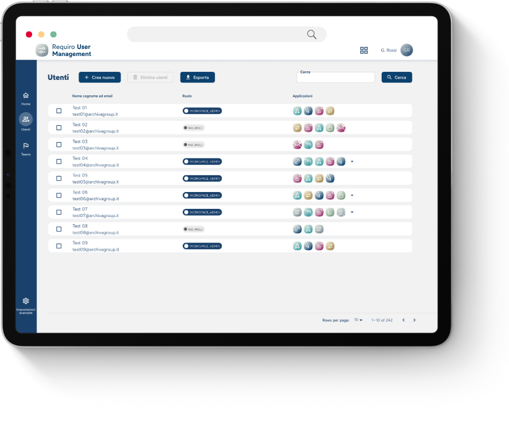 requiro gestione utenti