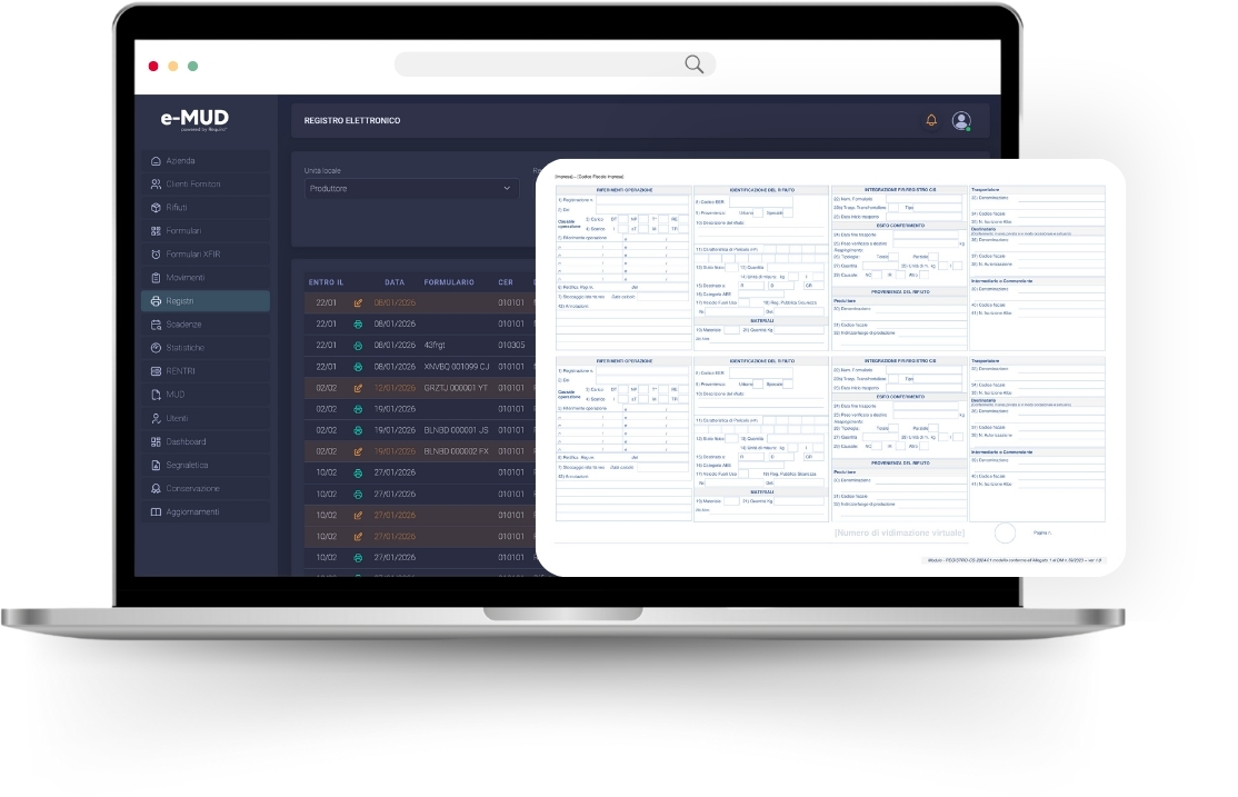 e mud registro carico e scarico